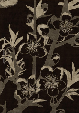 Anna-Veda 10409-flowers07 - handgefertigter Teppich,  tibetisch (Indien), 100 Knoten Qualität